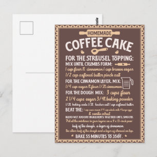 Postal Receta de pastel de café casero para el Día de San