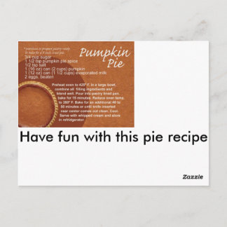 Postal Receta de pastel de calabaza
