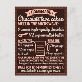 Postal Receta de pastel de chocolate con lava para el día