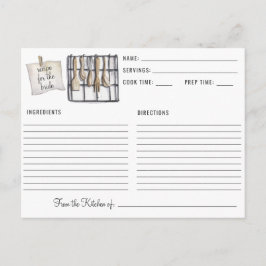 Postal Receta de regadera de boda Utensilios de cocina ac