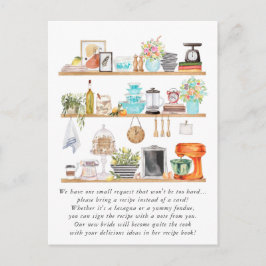 Postal Receta de regalos de ducha nupcial con utensilios
