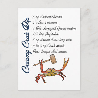 Postal Receta de salsa de cangrejo