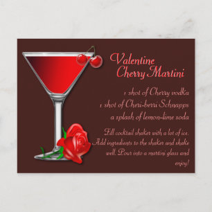 Postal Receta de Valentine Cherry Martini