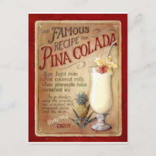 Postal Receta del colada de Pina