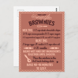 Postal Receta especial de Brownie casera para el día de S