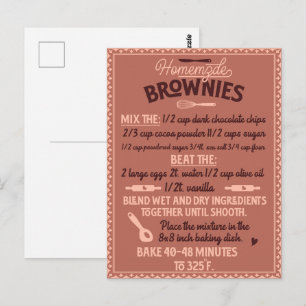 Postal Receta especial de Brownie casera para el día de S