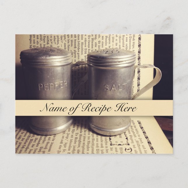 Postal Receta favorita inspirada en el retro de aluminio  (Anverso)