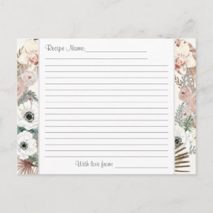 Postal Receta Floral blanca Neutral Palma Tropical Vegeta