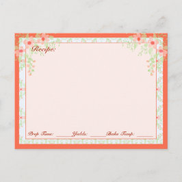 Postal Receta Floral Girly