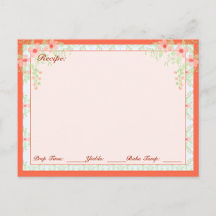 Postal Receta Floral Girly