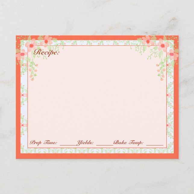 Postal Receta Floral Girly (Anverso)