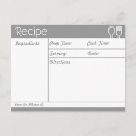 Postal Receta gris sin línea simple