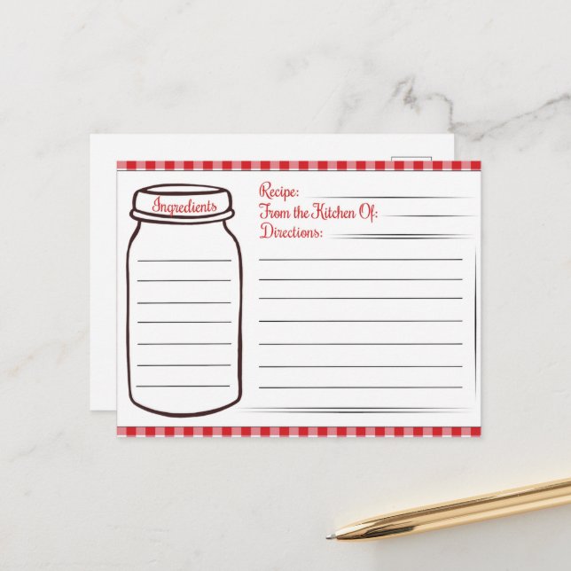 Postal receta linda de la cocina Postcard (Anverso/Reverso In Situ)