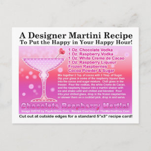 Postal Receta Martini de frambuesa de chocolatePostcard