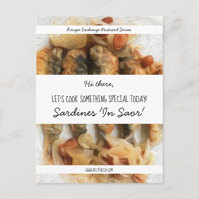 Postal Receta moderna blanca con escritura negra personal (Anverso)