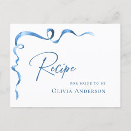 Postal Receta moderna de ducha de novia con mano azul