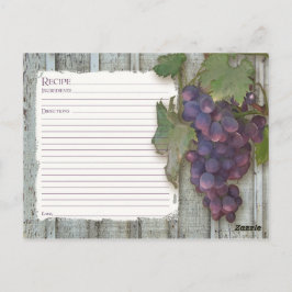 Postal Receta para compartir uvas de viñas de duchas nupc
