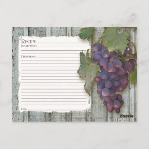 Postal Receta para compartir uvas de viñas de duchas nupc