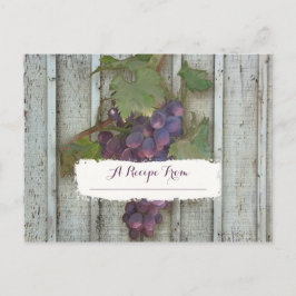 Postal Receta para compartir uvas de viñas de duchas nupc