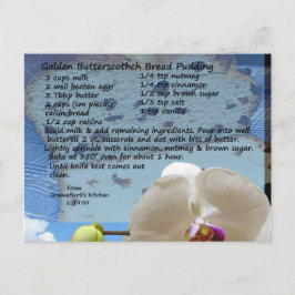 Postal Receta para el pudín de pan casero de oro