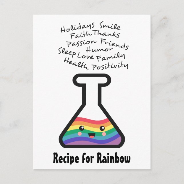 Postal Receta para hacer su propio arcoiris en un vaso de (Anverso)