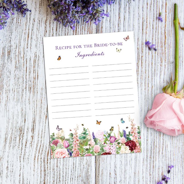 Postal Receta Para La Floral De Novia Y Mariposa (Subido por el creador)