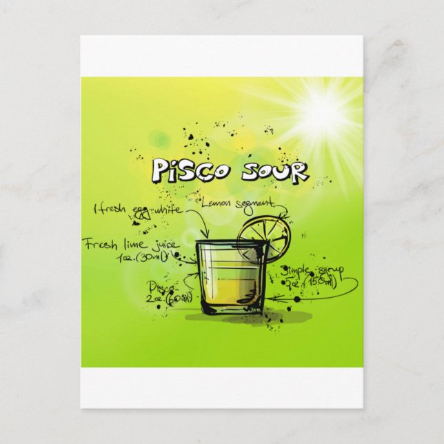 Postal Receta para tomar cóctel (Anverso)