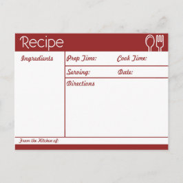 Postal Receta roja simple sin línea