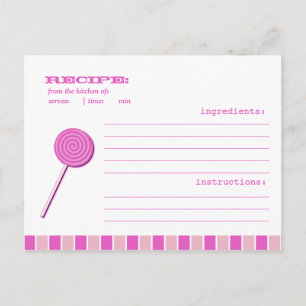 Postal Receta rosa de Lollypop