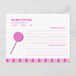 Postal Receta rosa de Lollypop