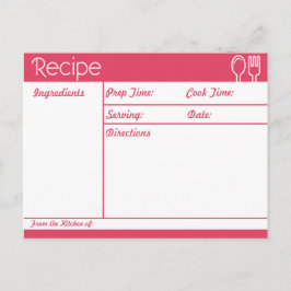 Postal Receta rosa simple sin línea