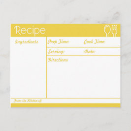 Postal Receta sencilla sin línea amarilla