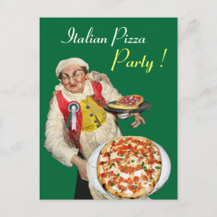 Postal Receta verde FIESTA de PIZZA ITALIANA
