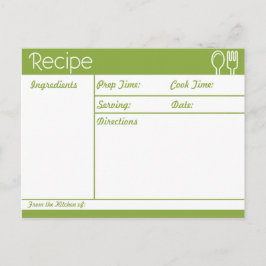 Postal Receta verde simple sin línea