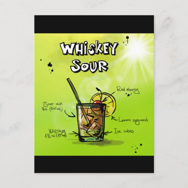 Postal Receta Whiskey Cocktail (Anverso)