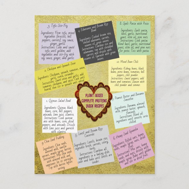 Postal Recetas completas de proteína basadas en plantas (Anverso)