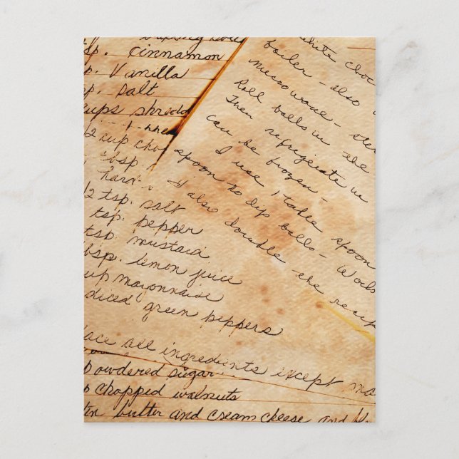Postal recetas vintage (Anverso)