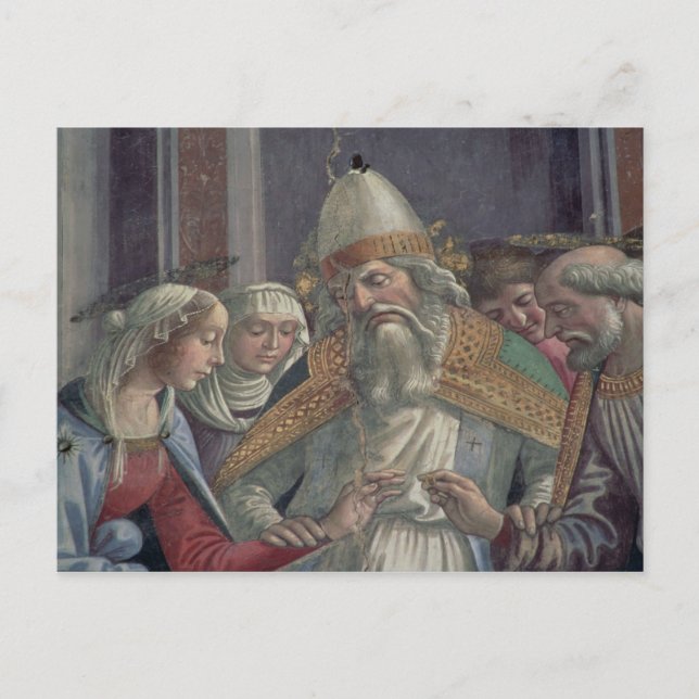 Postal Recibiendo el anillo, del matrimonio de los Virgi (Anverso)