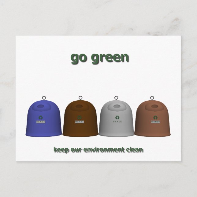 Postal Reciclaje de mujeres (nota la correcta) (Anverso)