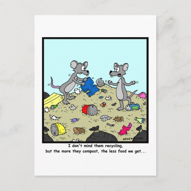 Postal Reciclaje y compostaje: Personalizado Rat (Anverso)