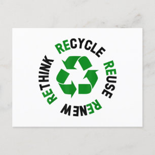 Postal Reciclar la reutilización Renovar la reconsideraci
