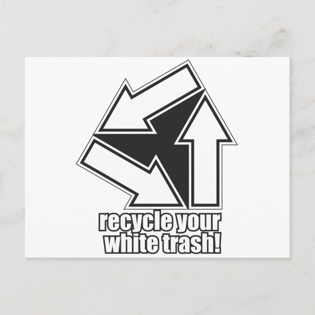 Postal reciclar tu basura blanca en blanco (Anverso)