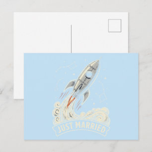 Postal Recién Casados Cohete
