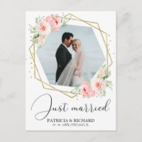 Recién Casados Elegante Floral Anuncio de Huida