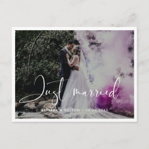 Postal Recién casados Elegante y moderna foto de boda