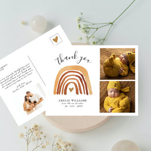 Postal Recién nacido fotográfico Boho Fall Rainbow 2 Grac