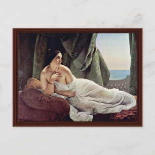 Postal Reclinando Odalisque Por Hayez Francesco