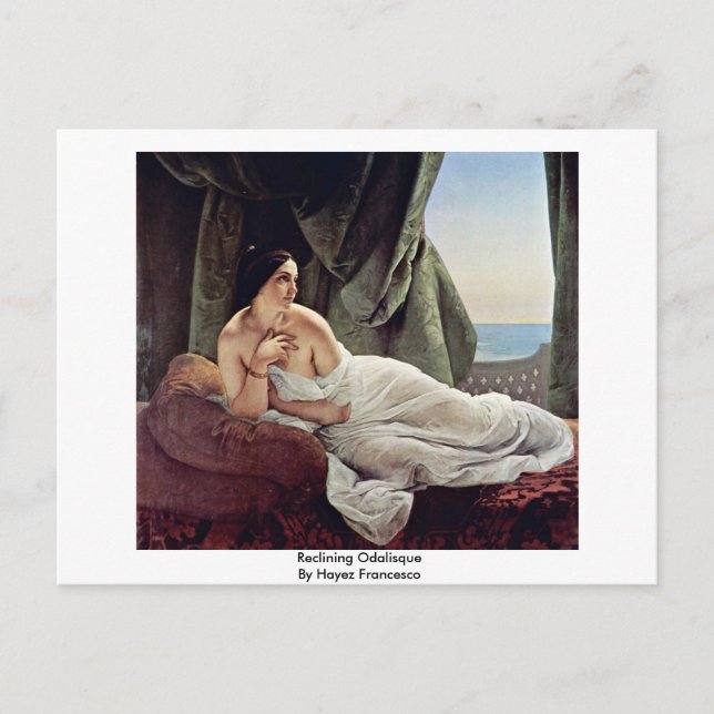 Postal Reclinando Odalisque Por Hayez Francesco (Anverso)