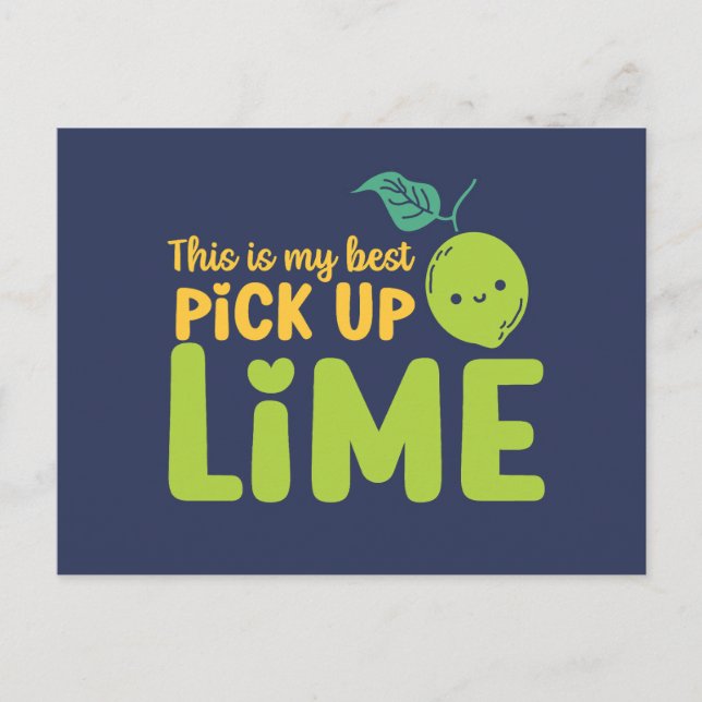Postal Recogida Lime Cute Fruit Pun Funny El día de San V (Anverso)