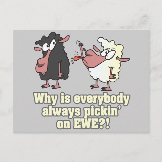 Postal recogiendo el humor negro de EWE (Anverso)